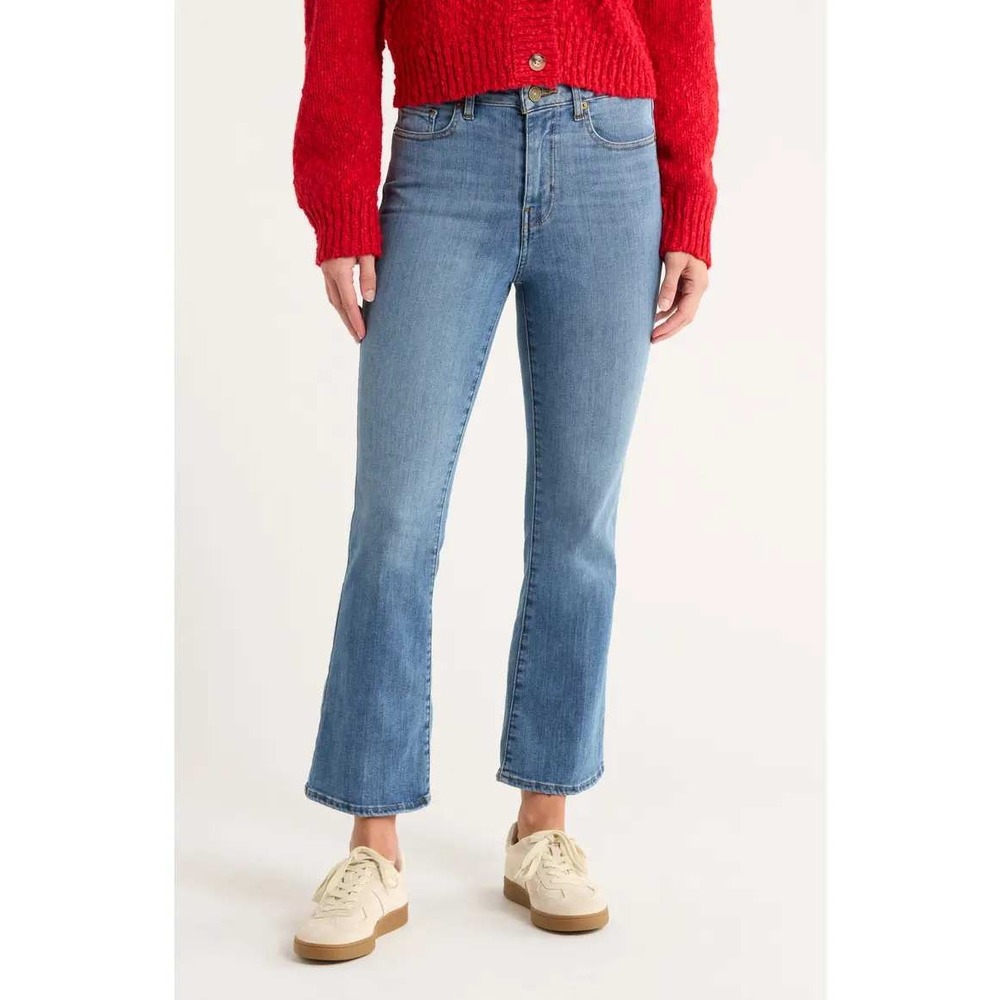 Frame Le Cropped $228 Mini Bootcut Flare High Rise Medium Wash Jonah Jeans Sz 24